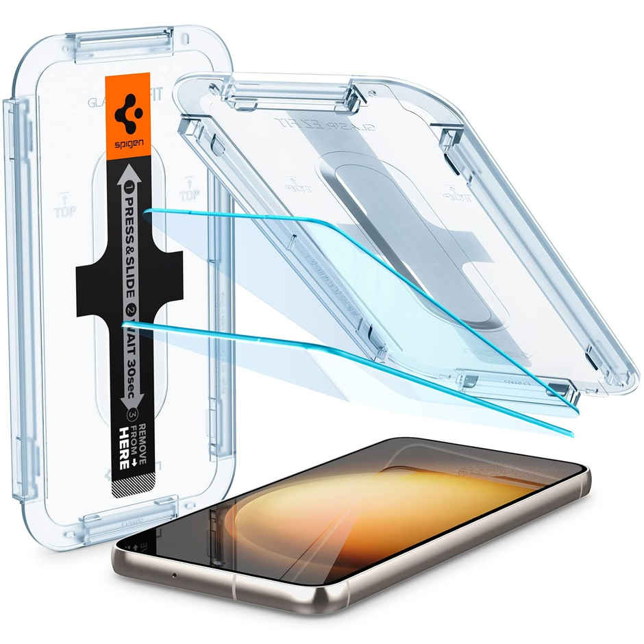 Spigen Ez Fit Tempered Glass Screen Protector Guard For Galaxy S23 Smartphone (2 Pack)