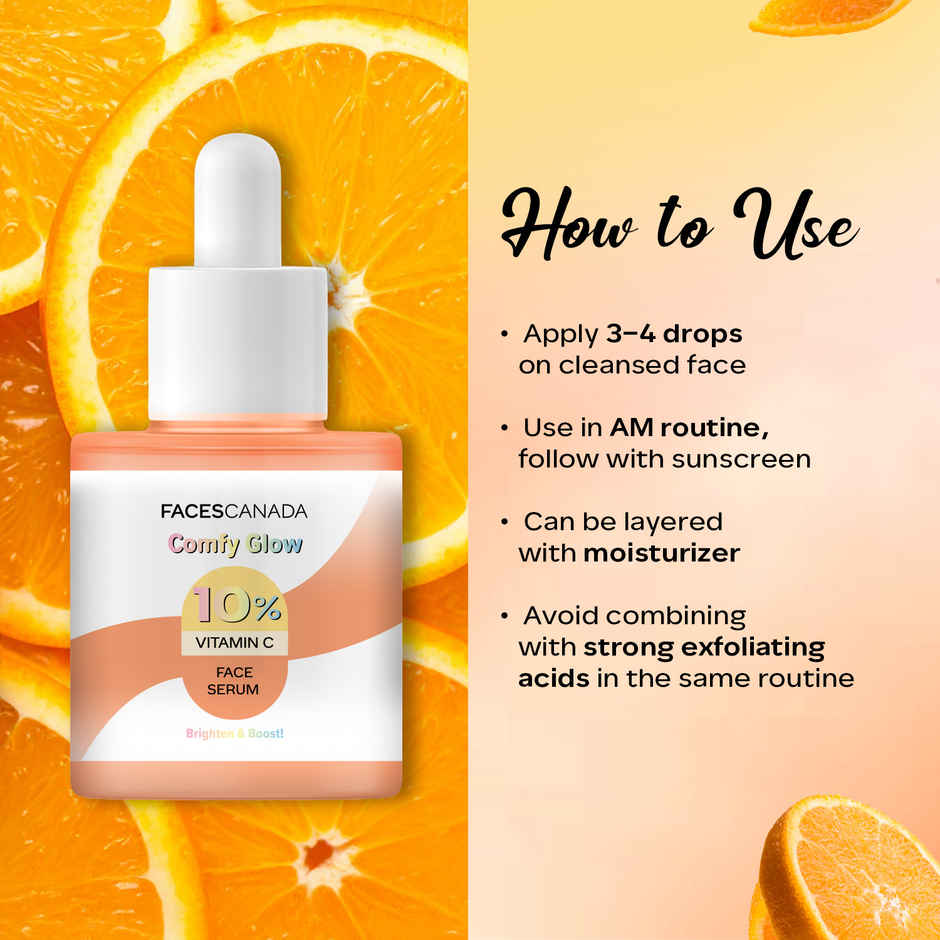 FACES CANADA Comfy Glow 10% Vitamin C Face Serum | Brightens Complexion