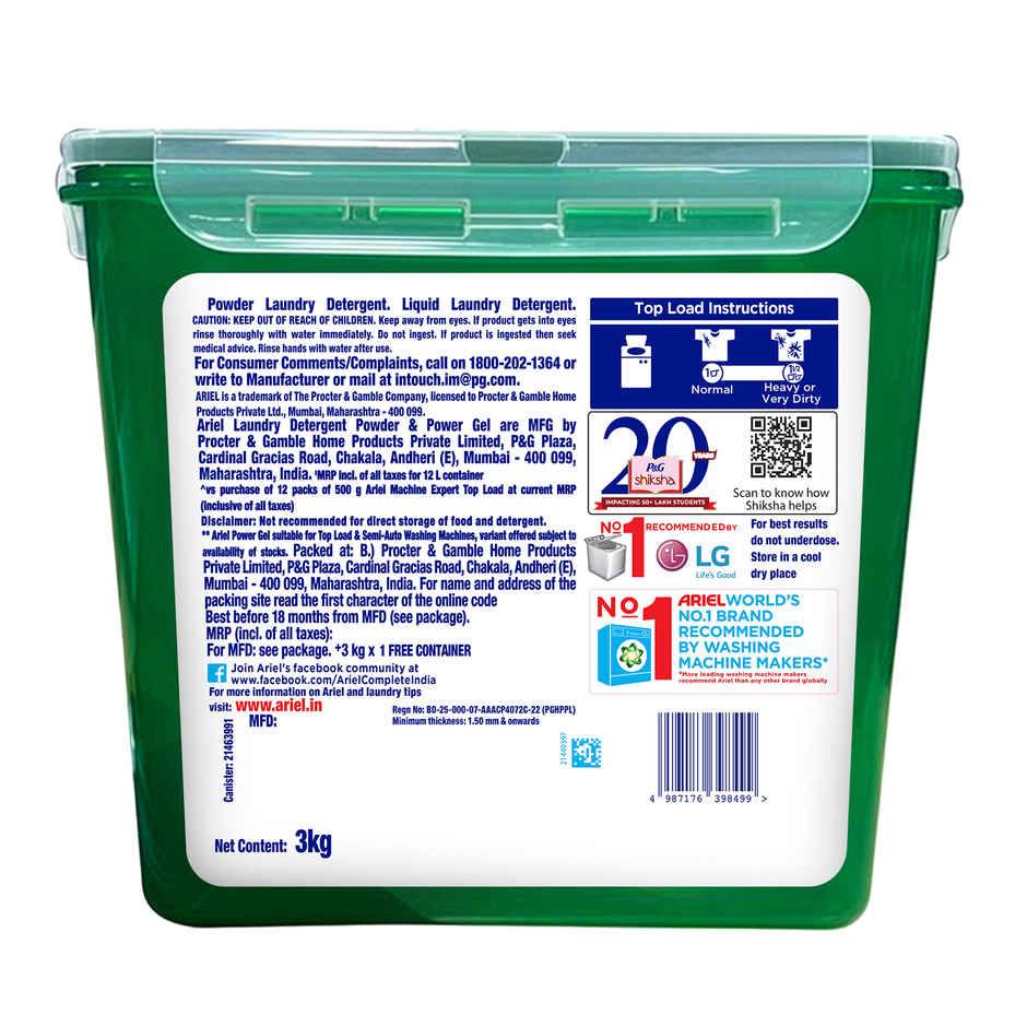 Ariel Machine Expert Detergent Powder Top Load Cannister Free | For Washing Machine