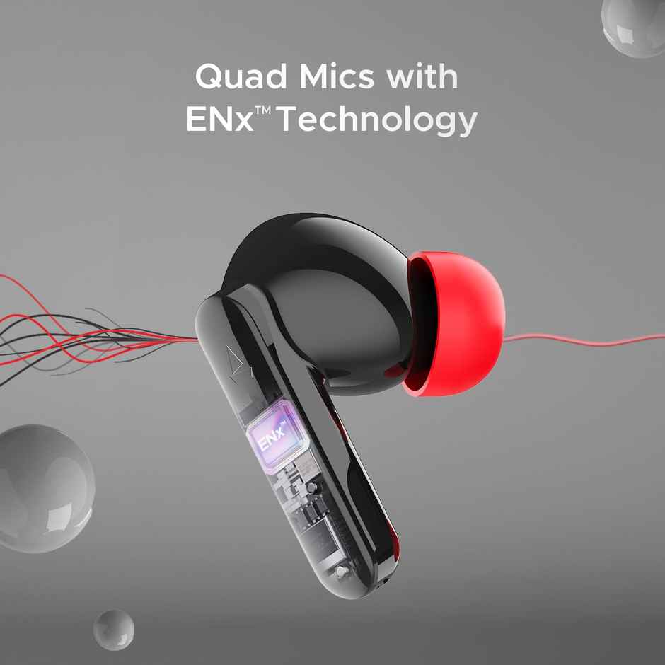 boAt Airdopes Ultra Plus TWS Earbuds w/ 50H Playtime, 4-Mic ENx Tech & ASAP Charge (Active Black)