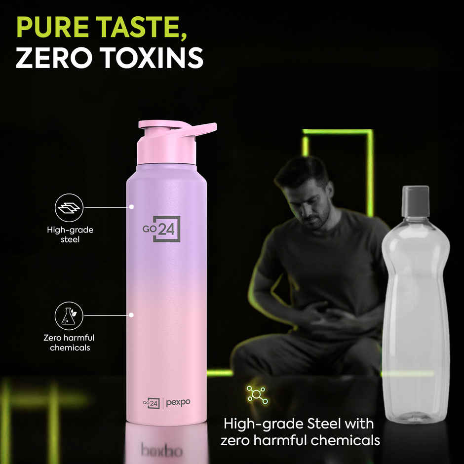 Go24 | Pexpo Craft Pro 1000 Ombre Stainless Steel Bottle | Purple Pink - 950 ml