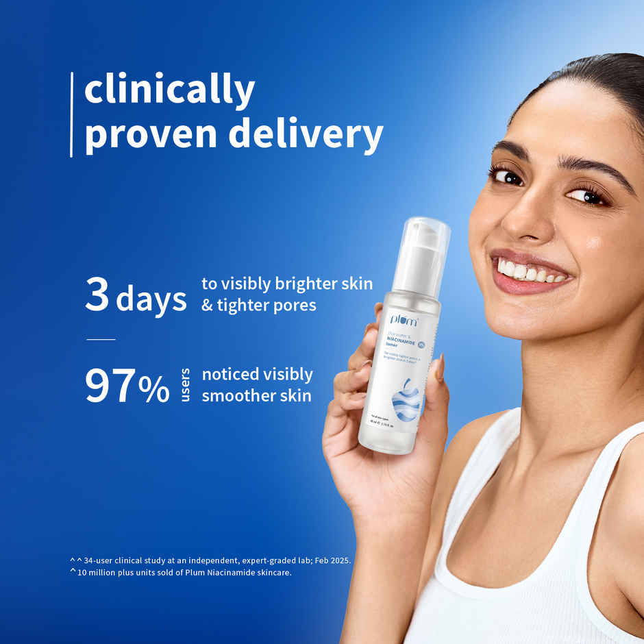 Plum 3% Niacinamide Alcohol-Free Toner With Rice Water | Tightens Pores & Brightens Skin