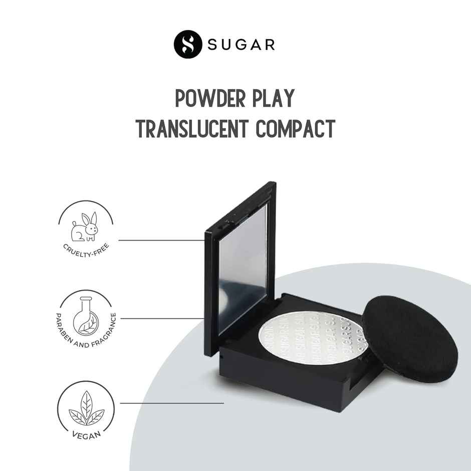 SUGAR Cosmetics Compact Powder - Translucent | Lightweight, Long Lasting and Oil Controlling