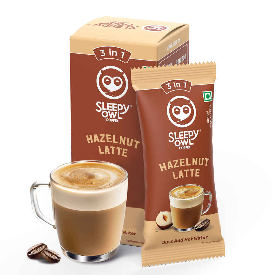Sleepy Owl Hazelnut Latte Medium Roast Coffee Premix