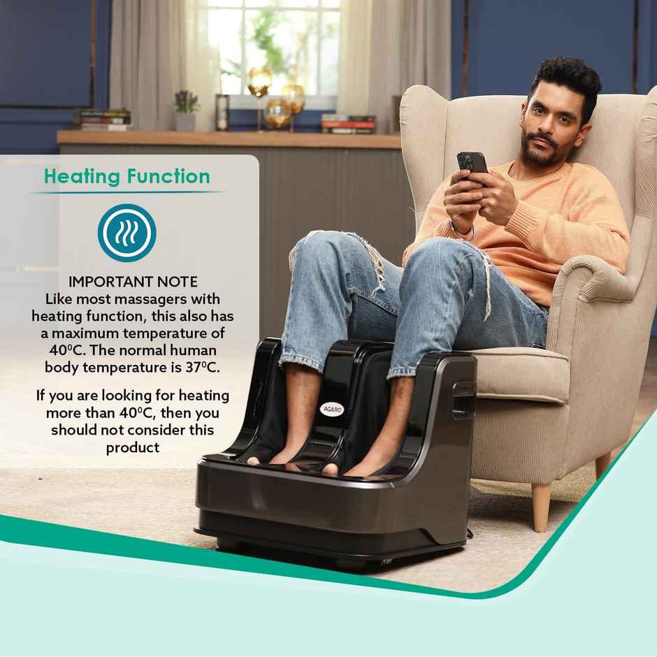 Agaro Rejoice Foot, Calf And Leg Massager With Heat And Vibration, 80W, 4 Motors