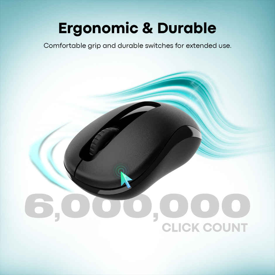 Rapoo M10+ 2.4G Wireless Mouse | 1000 DPI | 30ft Range | 12 Months Battery Life | Black