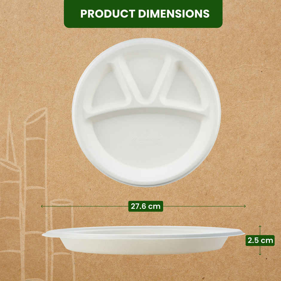 Round Plate | 4 Compartment | 11 inch | Pack of 10 | BAY6