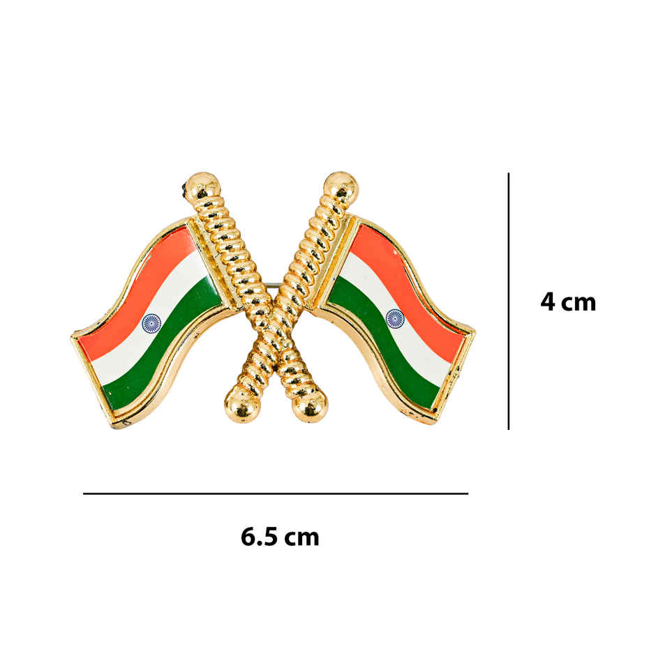 Indian National Flag Badge Set | Tricolor Pin | Pack of 4 | Picfest