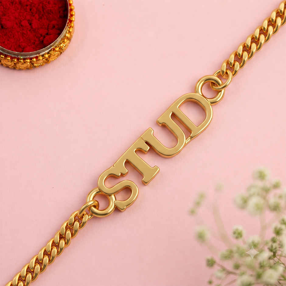 Stylish Gold Tone STUD rakhi | Voylla