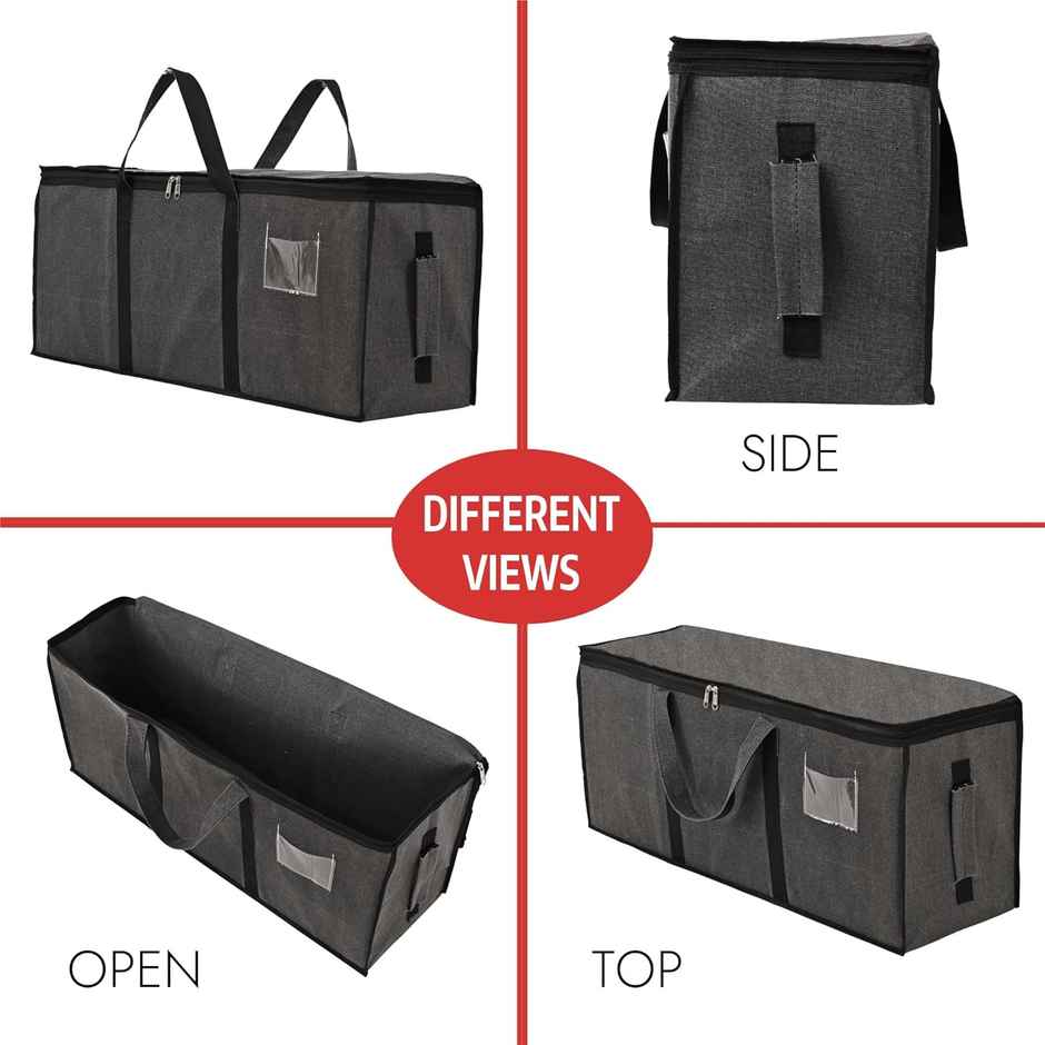 Kuber Industries Jumbo Storage Bags For Clothes Large With Zip & Handles | Dark Grey