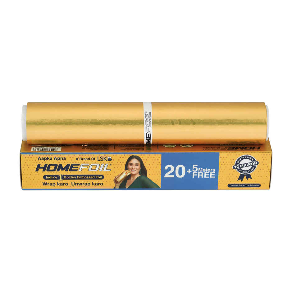 HOMEFOIL 25 Meter Golden Embossed Aluminium Foil
