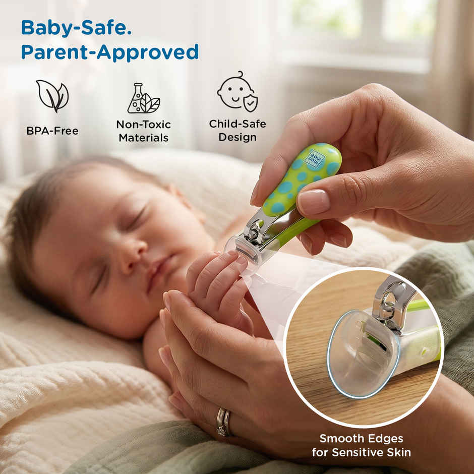 Mee Mee Protective Baby Nail Clipper/Cutter with Skin Guard (Green)