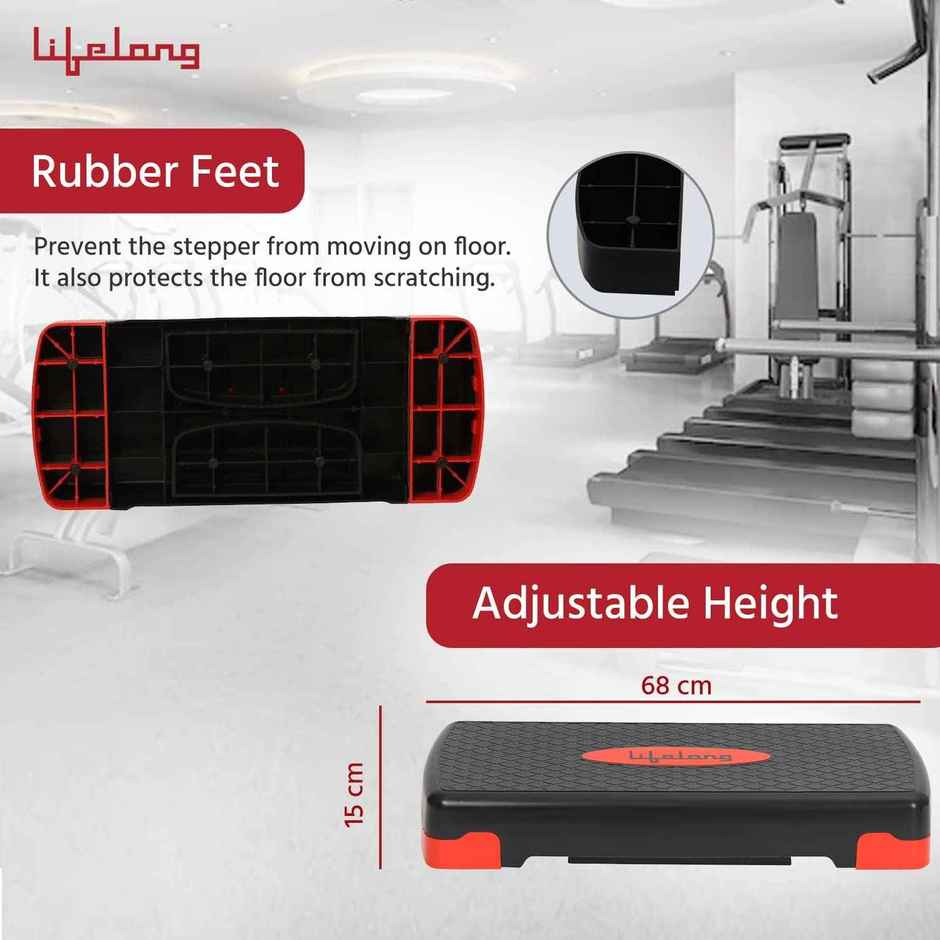 Lifelong Stepper for Exercise | Max 200 kg Capacity | Black & Red