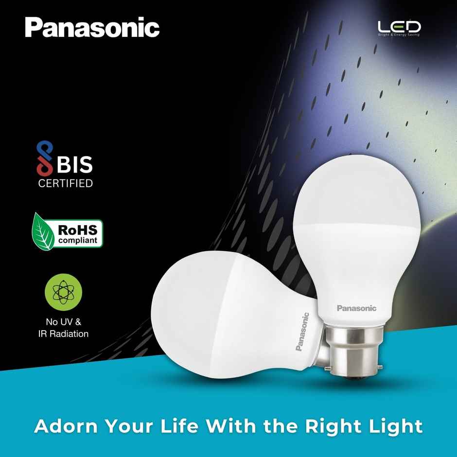 Panasonic 12W Led Bulb, Cool Daylight 6500K | B22 Base Holder