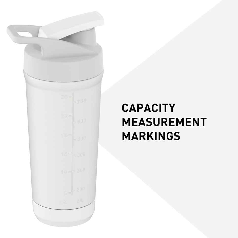 MuscleBlaze Stainless Steel Gym Shaker Pro - White
