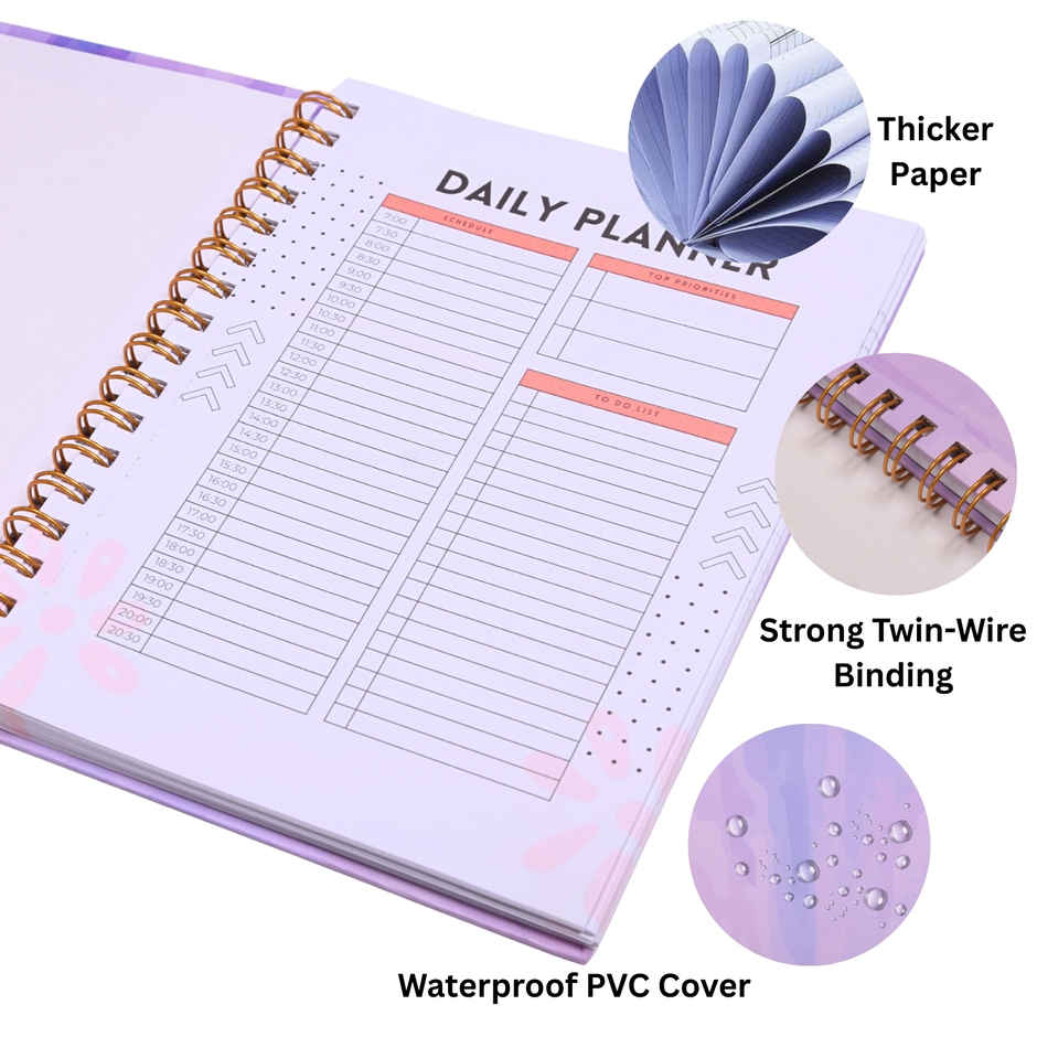 DRAWGUUD Undated Planner, A5 Habit & Routine Tracker- Weekly and Monthly Goal for Productivity