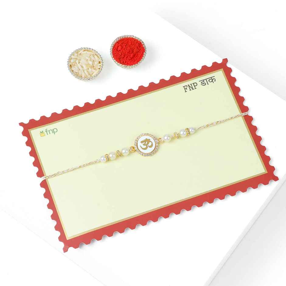 Rakhi for Brother | Pearl Divine Om | Religious | Pack of 1 | FNP