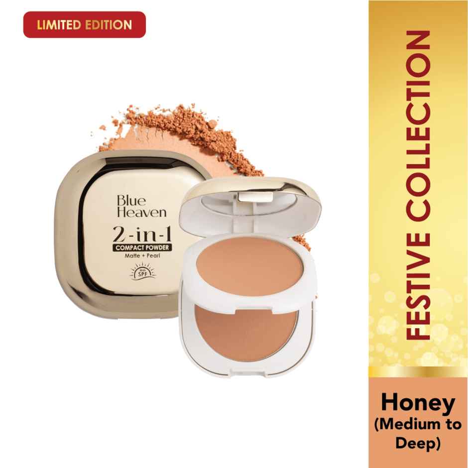 Blue Heaven 2-In-1 Festive Compact Powder For Women - Honey