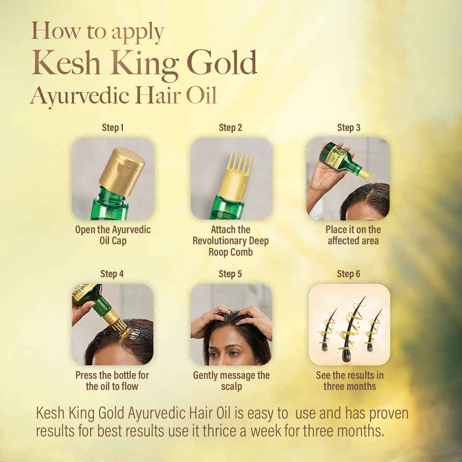 Kesh King Gold Ayurvedic Hair Oil with 21 Herbs and Gro-Biotin