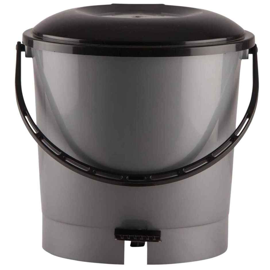 Kuber Industries Multiuses Plastic Pedal Dustbin | Trash Can With Handle | 7 Litre | Grey