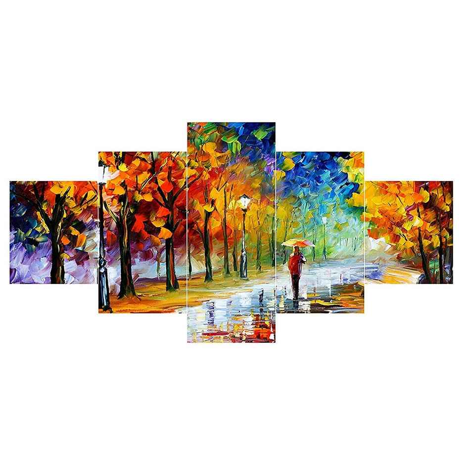 Perpetual Modern Art Wall Decor | Framed Paintings | Set of 5 | UV Textured