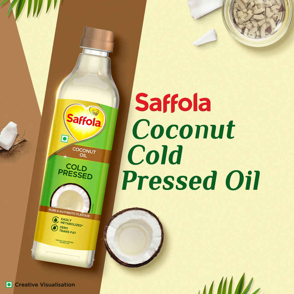 Saffola Cold Pressed Coconut Oil | Zero trans fat | No chemicals or heat | Unrefined