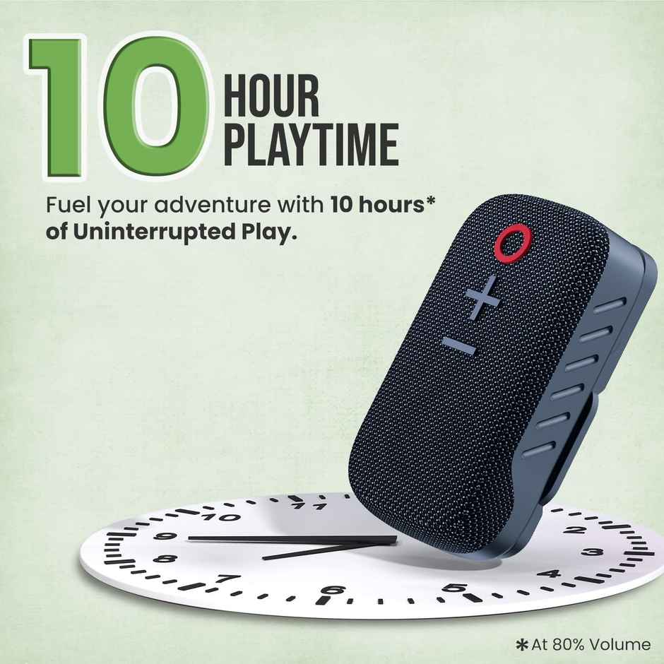 Portronics Talk Three Wearable Bluetooth Speaker With Mic | Magnetic Clip-On | Bluetooth 5.3v Black