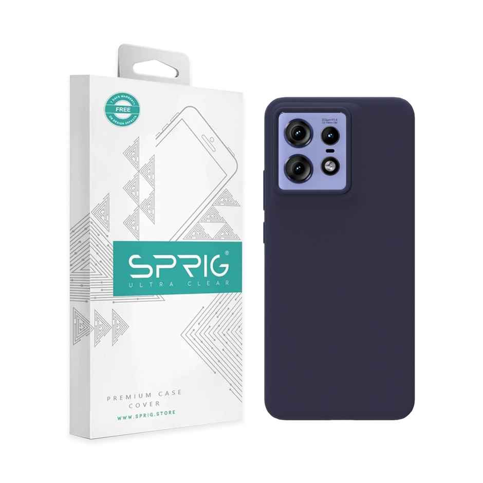 Sprig Liquid Silicon Back Cover/back Case for Moto Edge 50 Pro | Midnight Blue