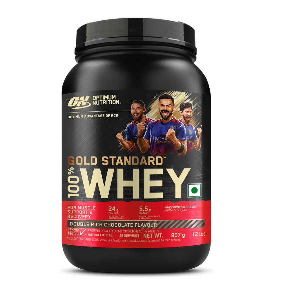 Optimum Nutrition (On) Pure Whey Gold Standard Powder Double Rich Chocolate 2 Lb (907g) & Optimum Nutrition Micronised Creatine Powder Unflavored (250g) Combo