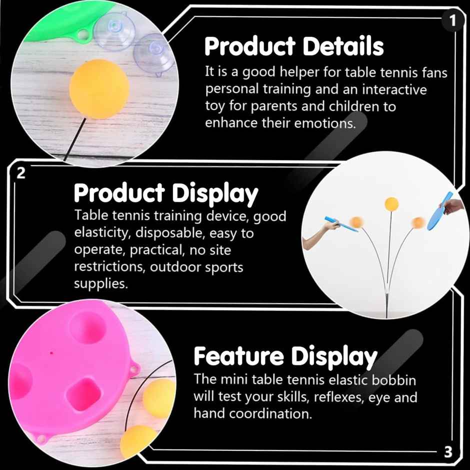 Fablue Table Tennis Trainer Toy for Kids - Indoor Outdoor Game for Kids and Adults - Multicolor