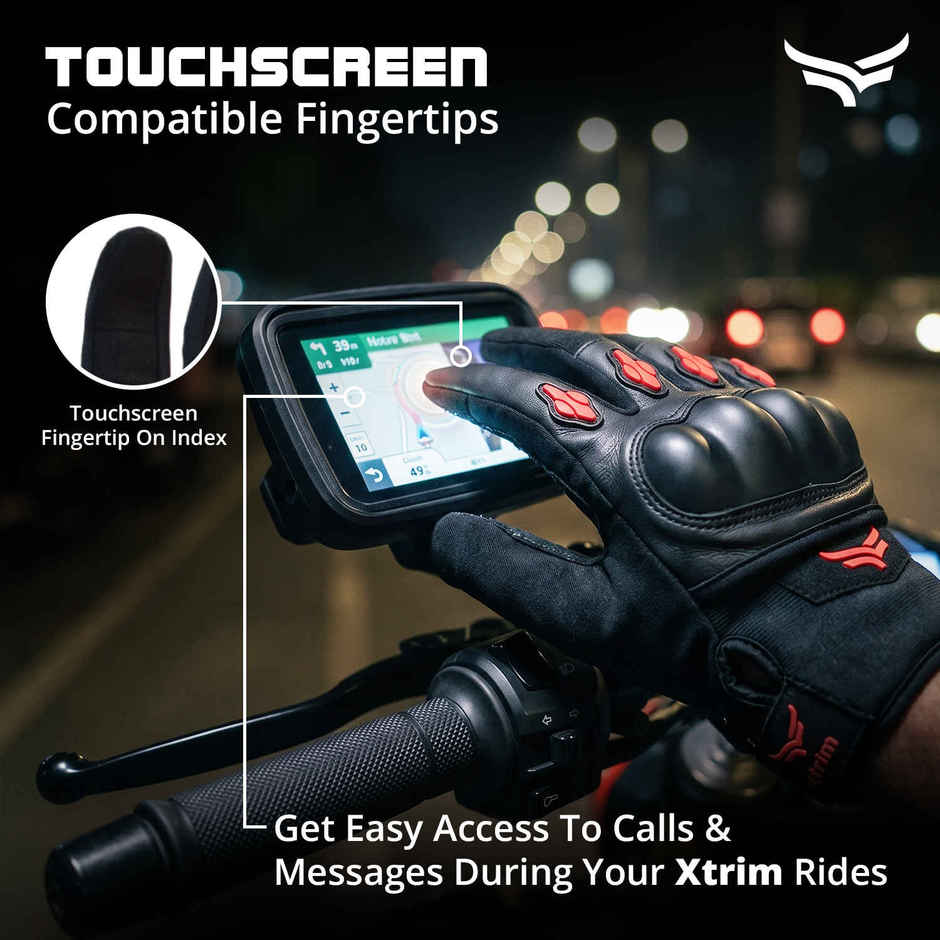 Xtrim Bike Riding Gloves (Black & Red, Large)
