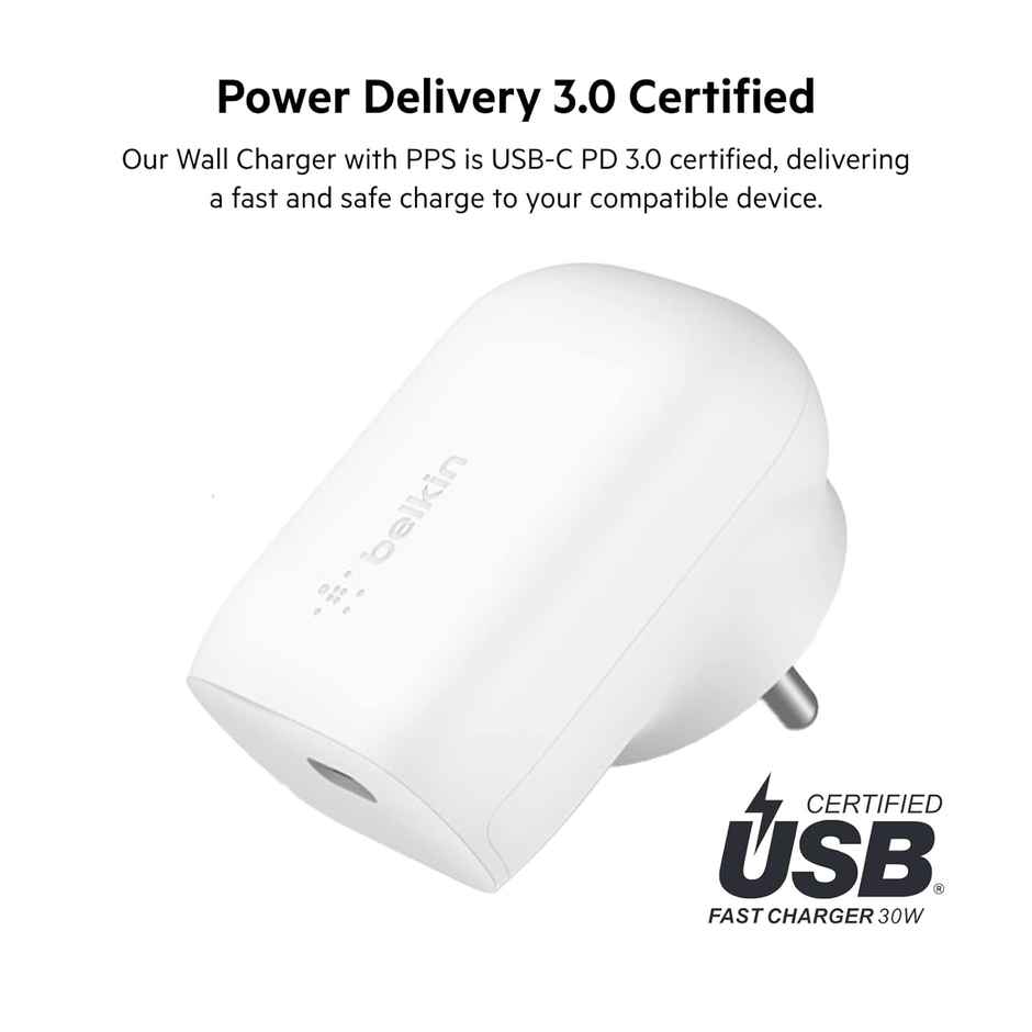 Belkin 30W USB-C PD 3.0 PPS Wall Charger