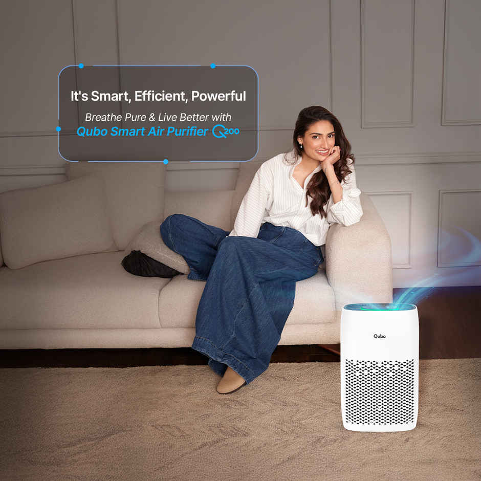 Qubo Smart 38W Air Purifier Q200 for Home by Hero Group | 200 Sqft | 99.99% Allergen Removal | HEPA H13 | 9000 Hrs Filter Life | App & Voice Control(White)