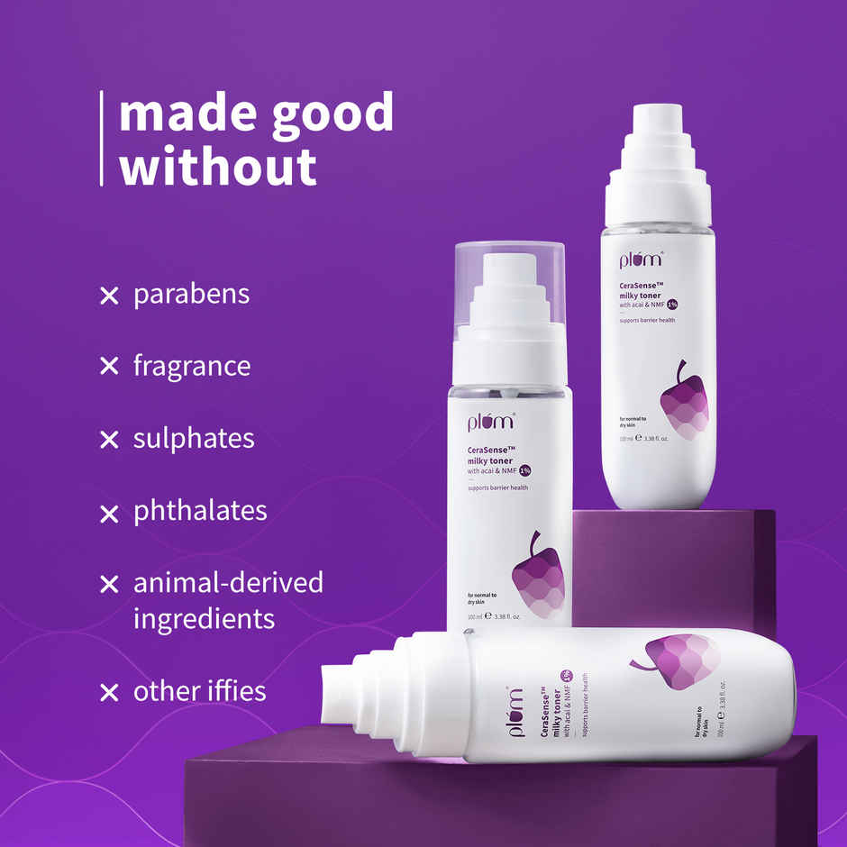 Plum Cerasense Milky Toner With Ceramides And Peptides For Barrier Repair