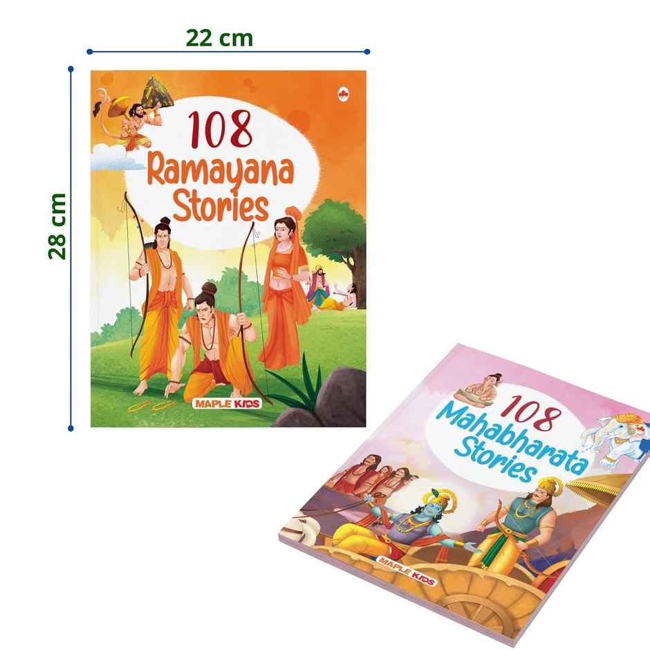 Stories from Ramayana and Mahabharata (Set of 2) (Illustrated) - Story Books for Kids