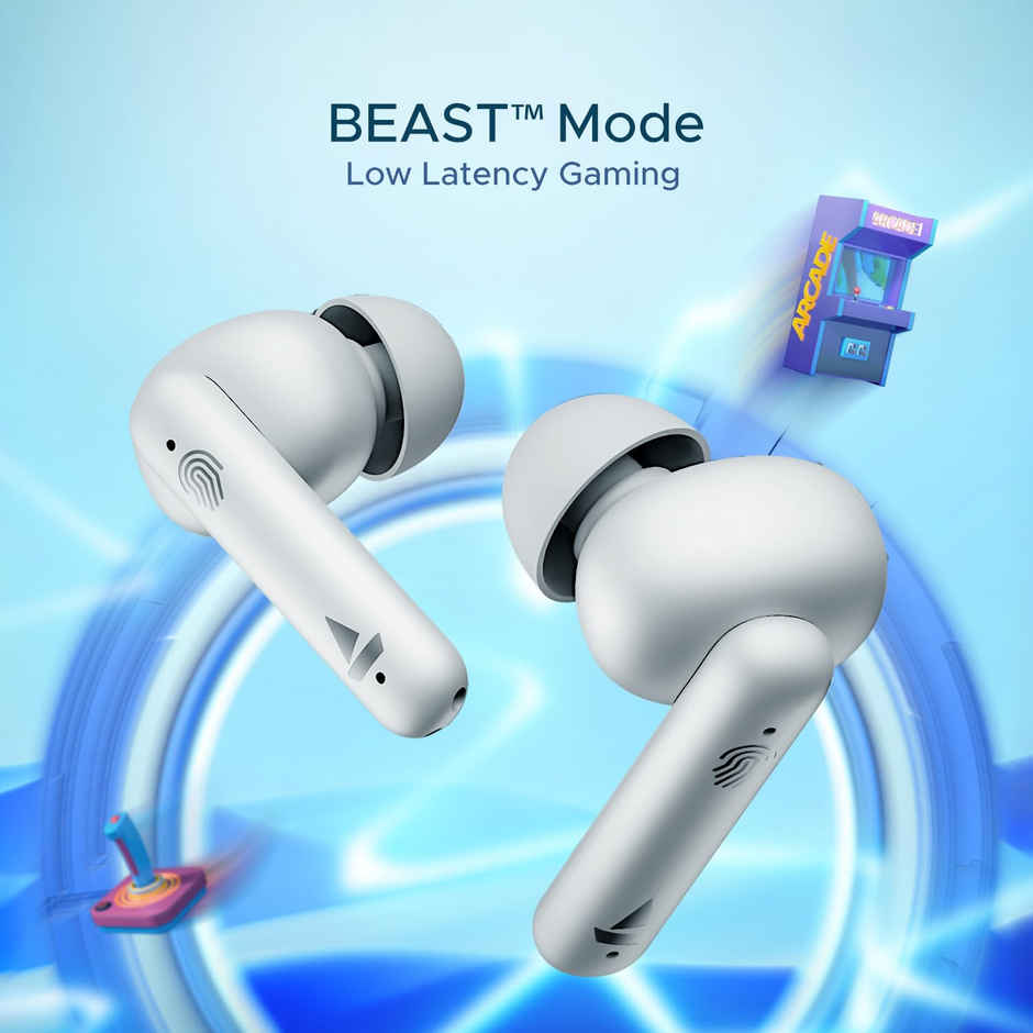 boAt Airdopes 141 TWS Earbuds with mic, Low Latency, ENx Tech, 42HRS Battery, Fast Charge, IWP, IPX4, v5.1 Bluetooth Earbuds - Pure White