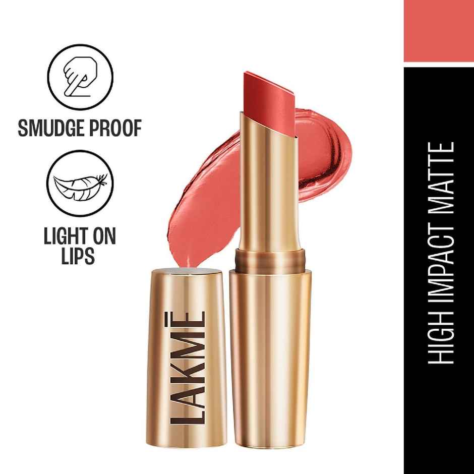Lakme 9to5 Powerplay Priming Matte Lipstick, Lasts 16hrs, Coral Date