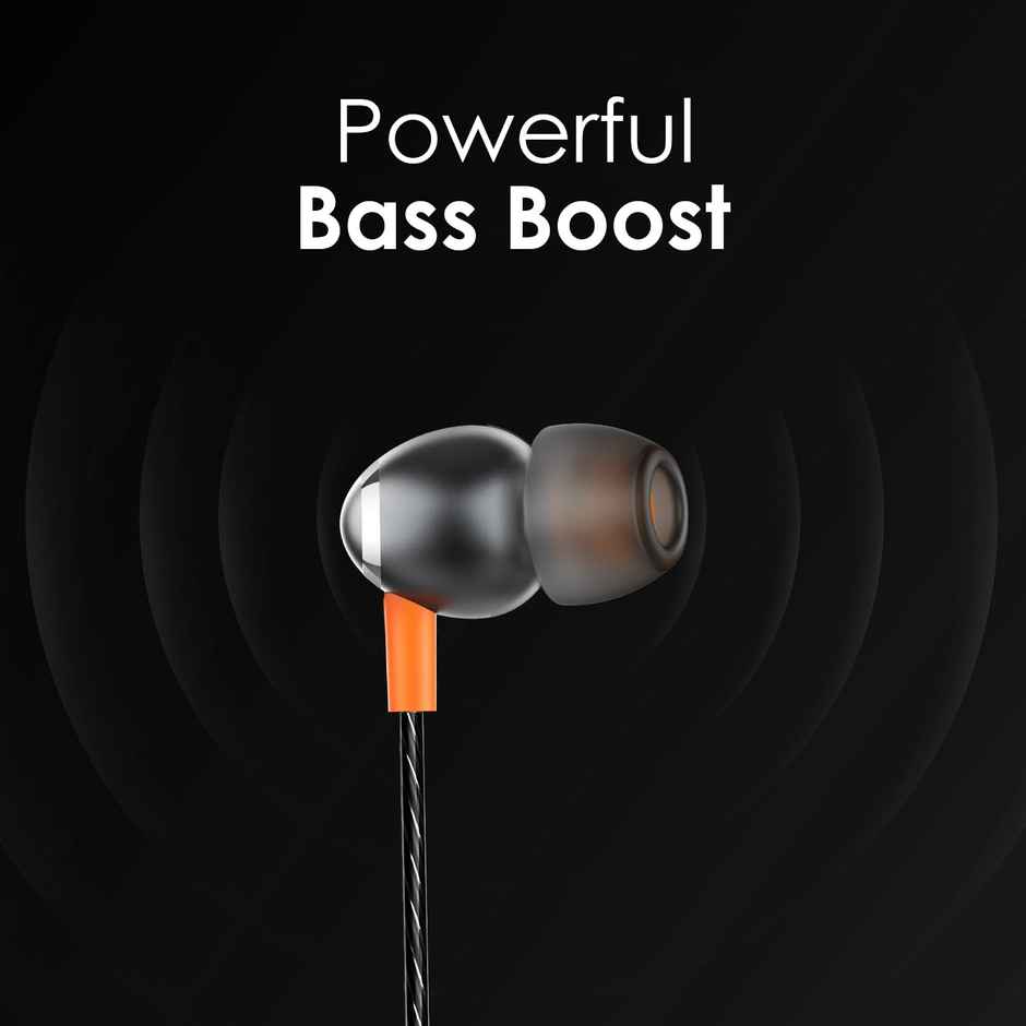 itel in Ear Wired Headphones with an in-Line Mic, Type C Port, DAC Chip, Powerful Bass Boost 10Mm Drivers, Aluminium Alloy and Polished Metal Design - Black