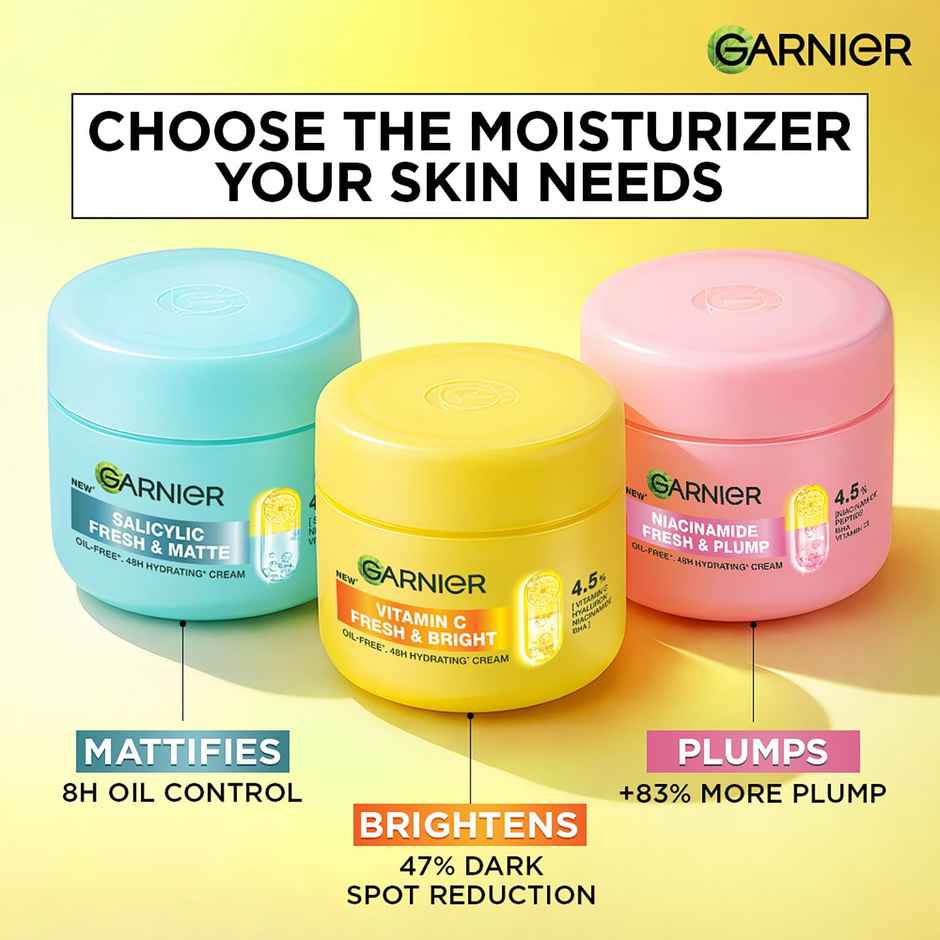 Garnier Fresh & Bright Vitamin C Sorbet Moisturizer, 4.5% Vit C + Hyaluronic Acid + Niacinamide