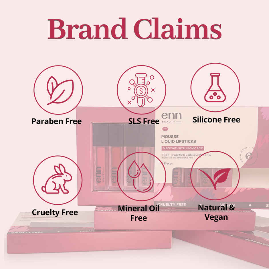 ENN Beauty Mousse Matte Liquid Lipstick Kit Set Of 8 - Test & Trial Pack