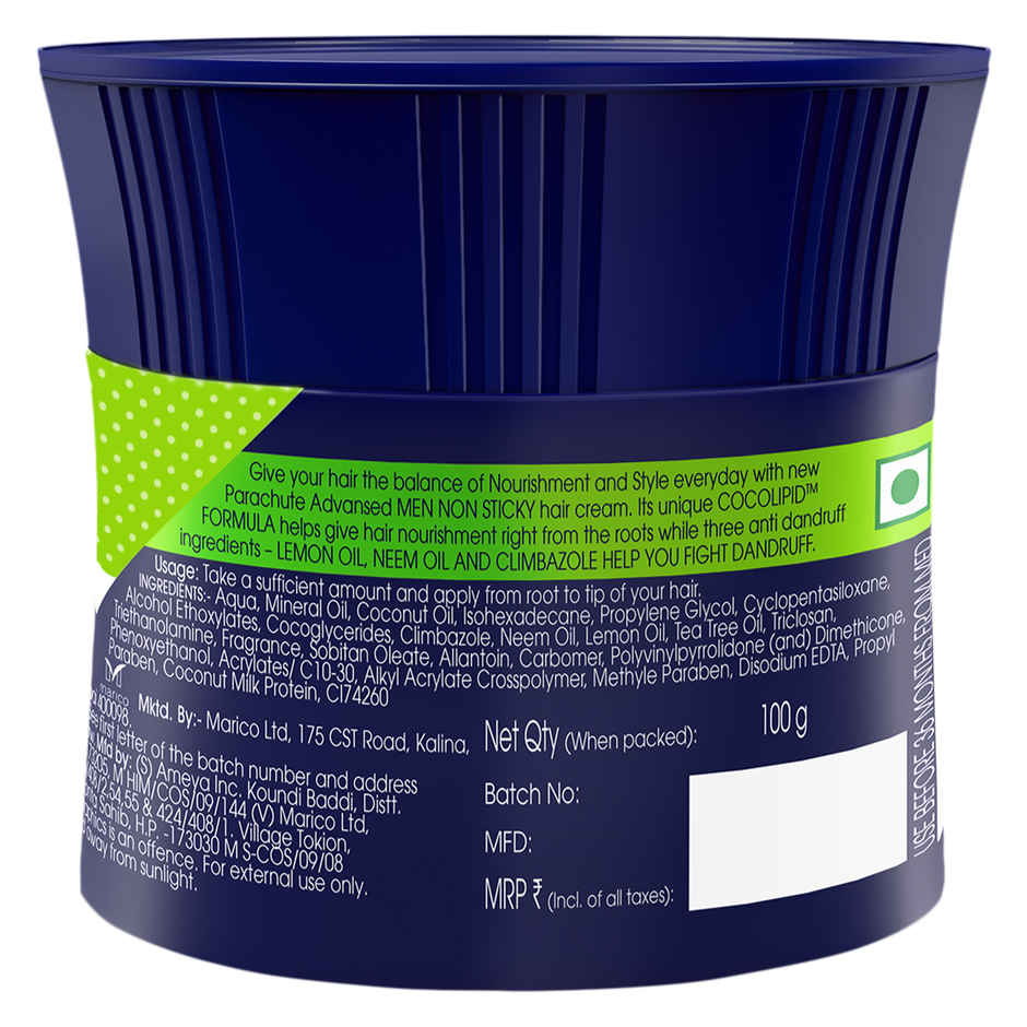 Parachute Advansed Men Hair Cream, Anti-Dandruff