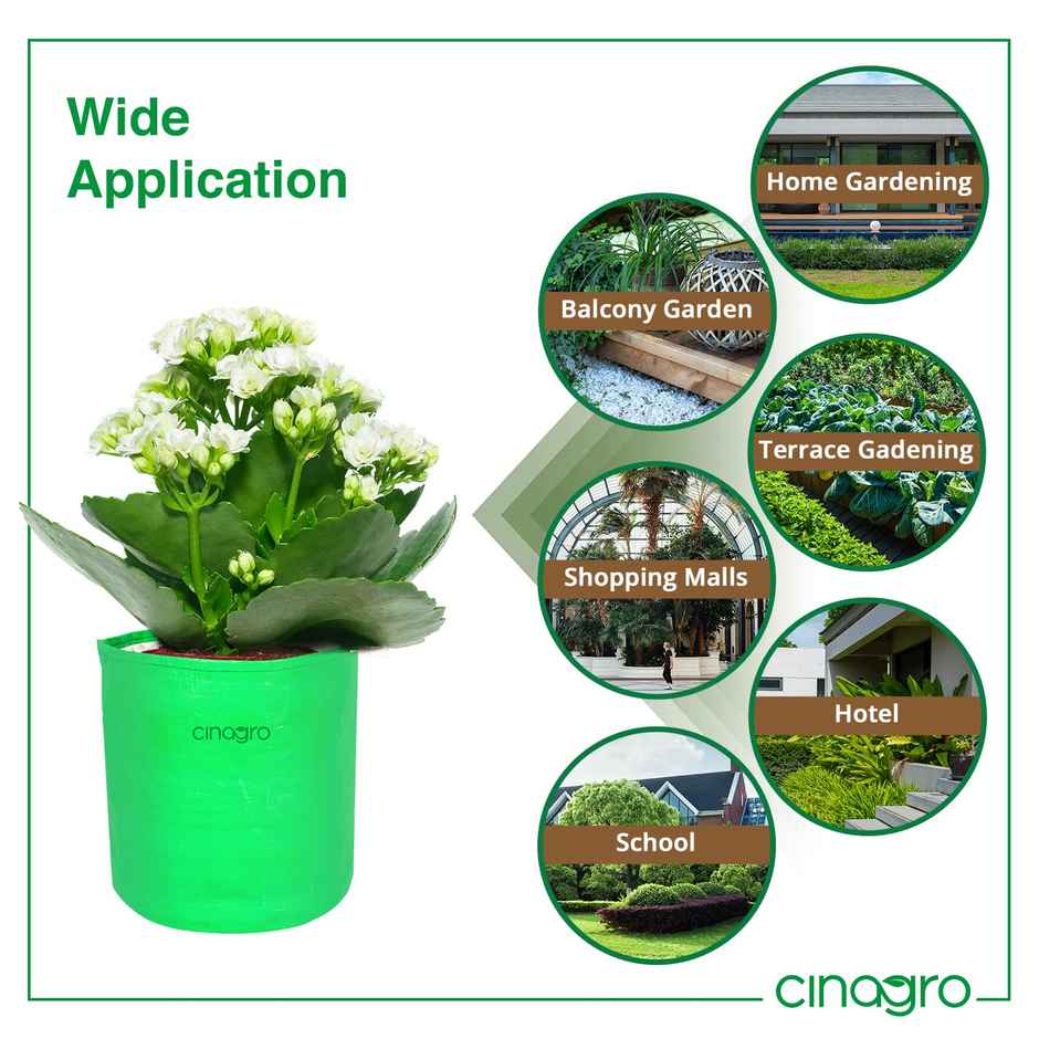 Cinagro Gardening Grow Bags - 360 GSM| 15 x 15 cm | UV-Resistant | Biodegradable, 3-Pack