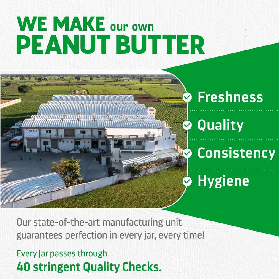 Pintola High Protein All Natural Peanut Butter Unsweetened 37% Protein (Creamy)