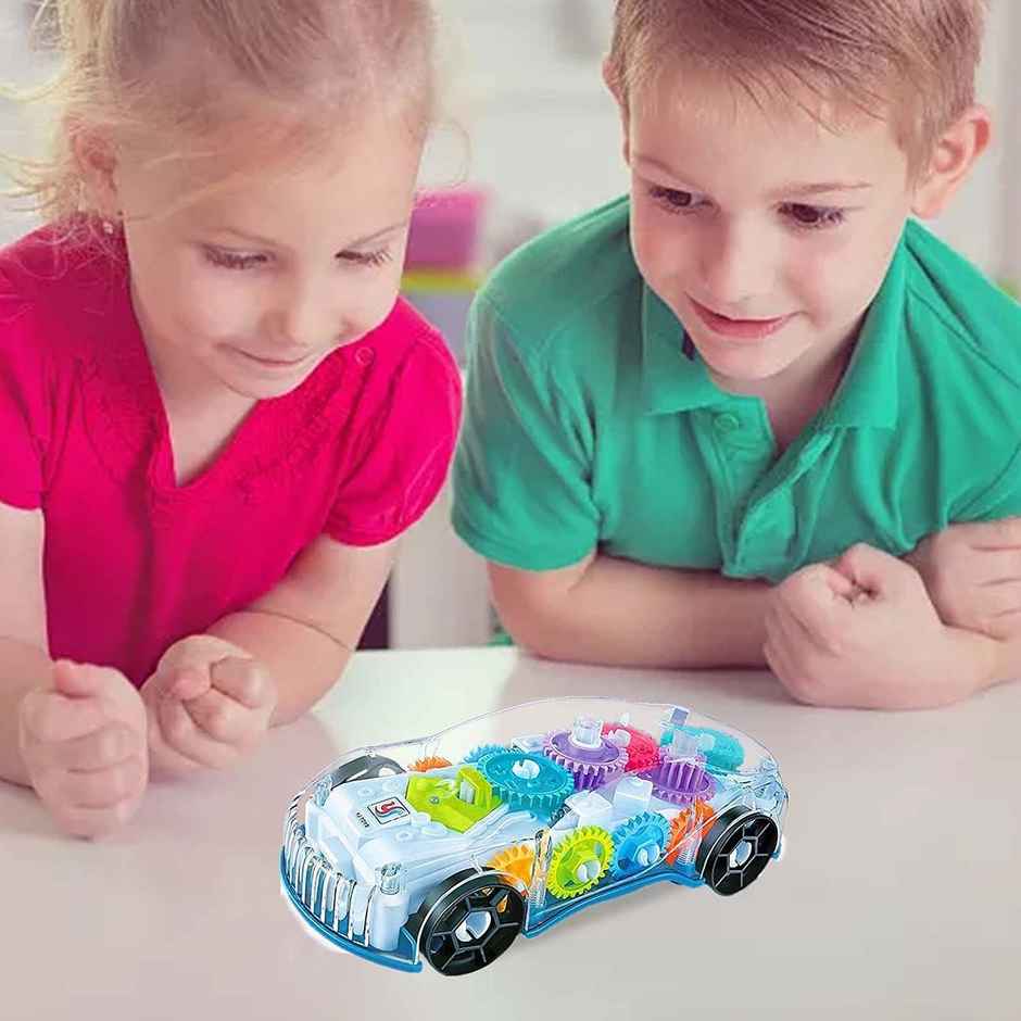 Storio 3D Baby Car Toy | 360 Rotating Mechanical Gear Car for Kids