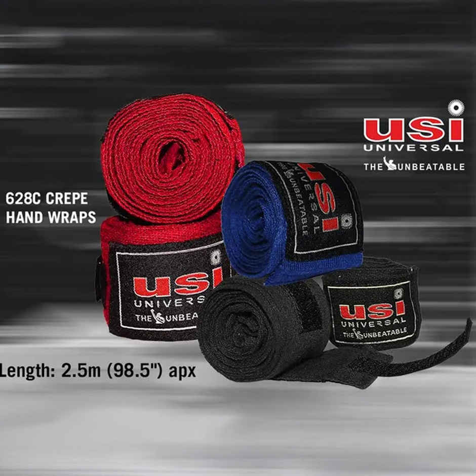 USI Universal Boxing Hand Wrap, 628C Stretchable Hand Wraps ( Pair Set, Red)