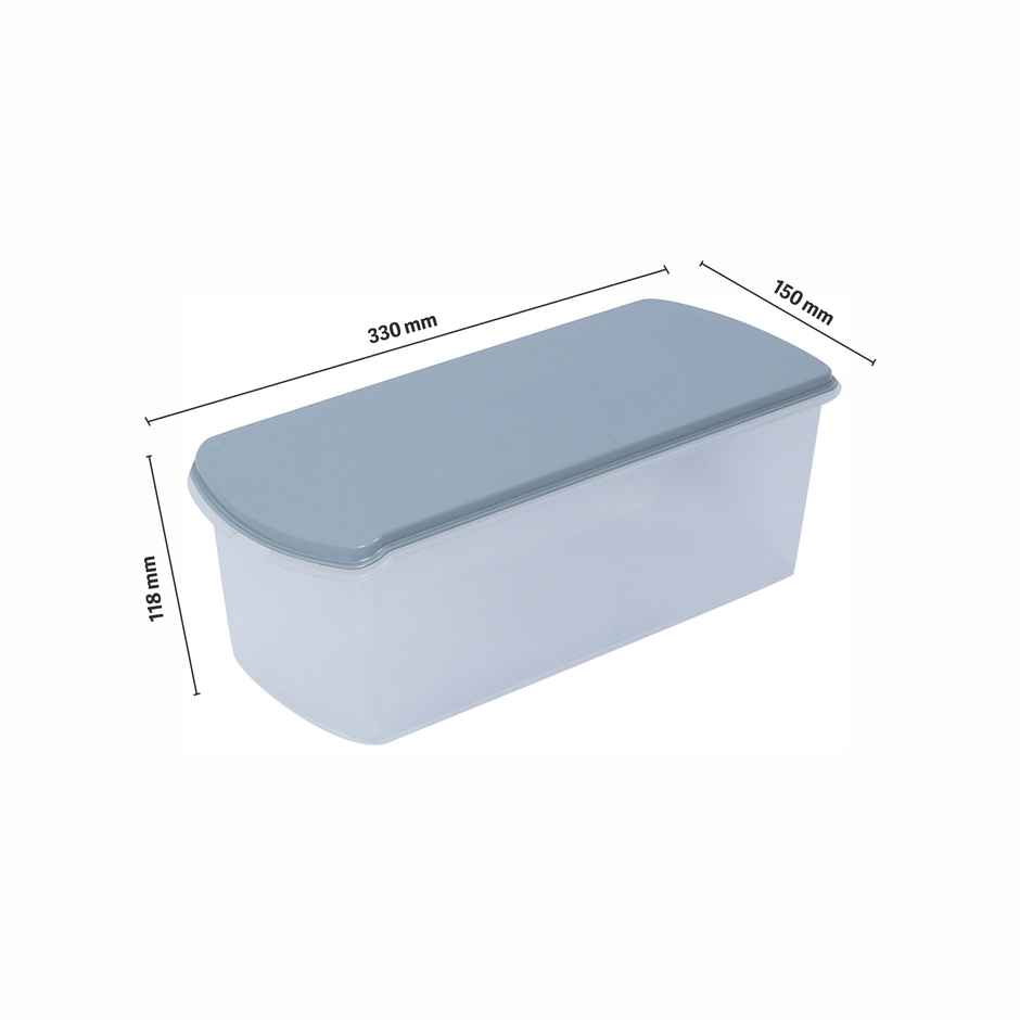 Gluman Plastic Storage Bread Box Container & Organizer Set | Grey