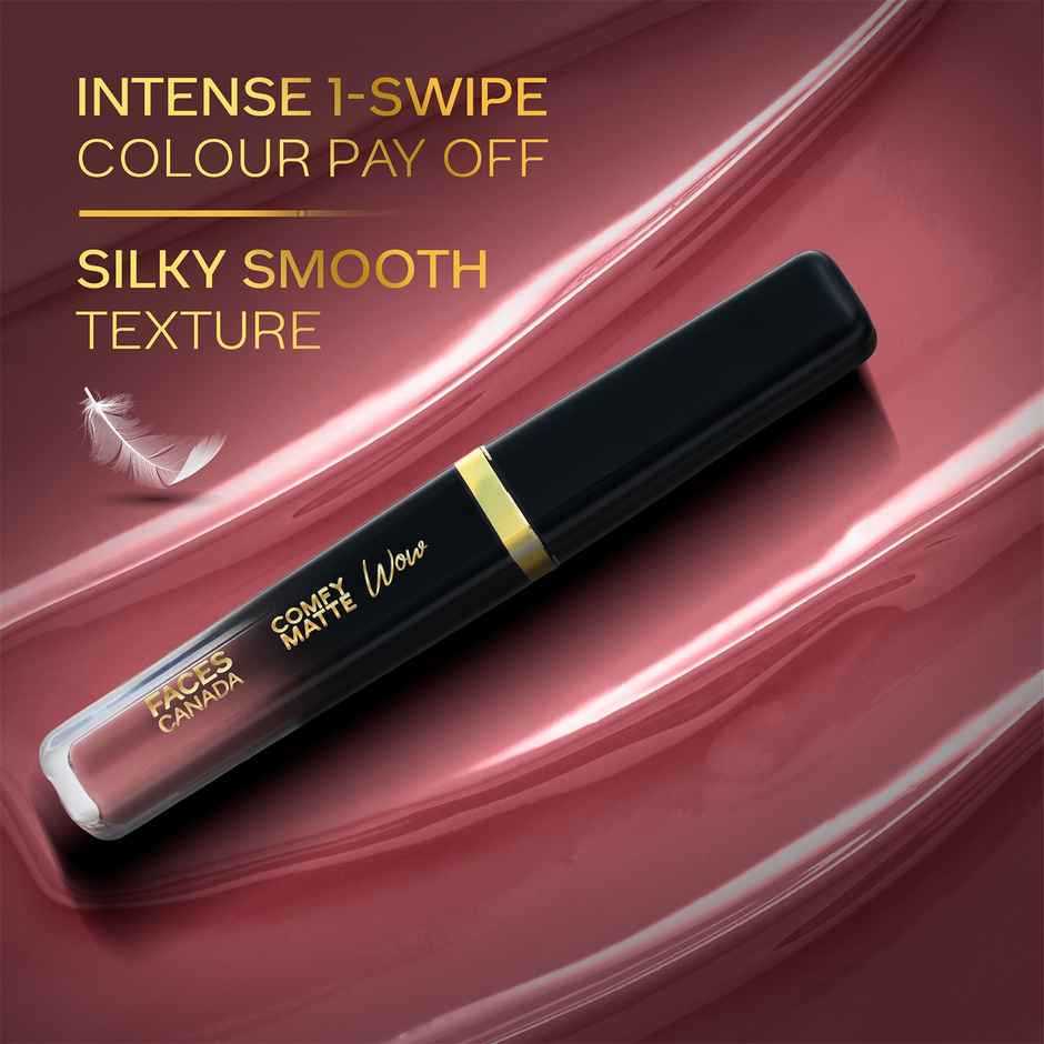 Faces Canada Comfy Matte Wow Liquid Lipstick | Mauve Majesty 02, One Swipe Application