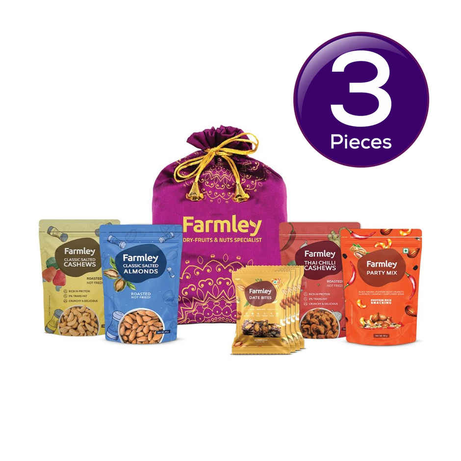 Farmley Mix Dry Fruit Gift Pack Potli 252 g Combo - Buy at ₹1179 Online ...