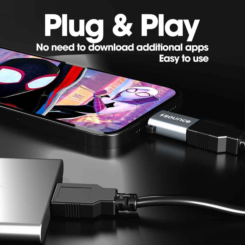 Sounce USB OTG for iPhone-iPad | Lightning OTG Pendrive Connector Compatible with Only iOS Devices | Does Not Support Type-C Devices