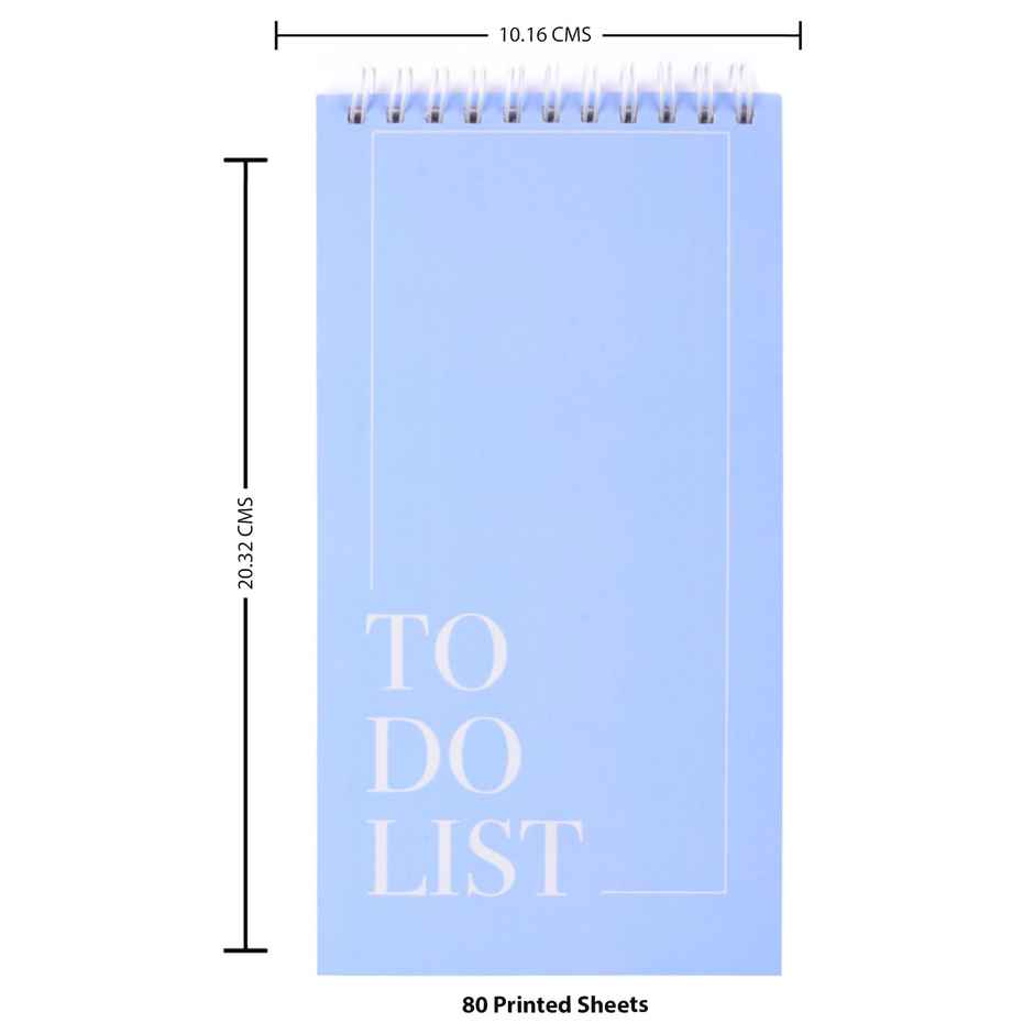 Papboo To-Do List With 80 Planing Pages 4*8 Inches, 70 Gsm Paper - Sky Blue